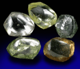 Diamond (set of five colored diamonds totaling 4.98 carats) from South Africa, Botswana, Namibia
