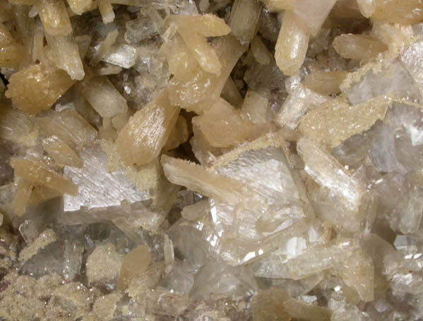 Stilbite-Ca on Calcite from Laurel Hill (Snake Hill) Quarry, Secaucus, Hudson County, New Jersey