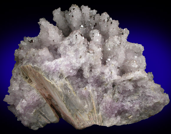 Quartz var. Amethyst pseudomorphs after Anhydrite with Goethite from Upper New Street Quarry, Paterson, Passaic County, New Jersey