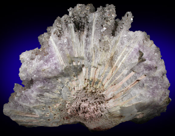 Quartz var. Amethyst pseudomorphs after Anhydrite with Goethite from Upper New Street Quarry, Paterson, Passaic County, New Jersey
