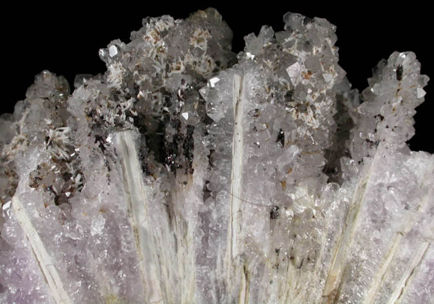 Quartz var. Amethyst pseudomorphs after Anhydrite with Goethite from Upper New Street Quarry, Paterson, Passaic County, New Jersey