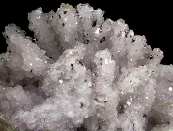 Quartz var. Amethyst pseudomorphs after Anhydrite with Goethite from Upper New Street Quarry, Paterson, Passaic County, New Jersey