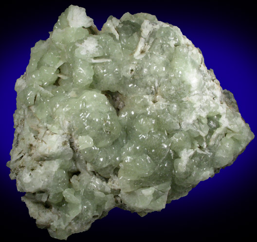 Prehnite with pseudomorphic casts after Anhydrite from Prospect Park Quarry, Prospect Park, Passaic County, New Jersey