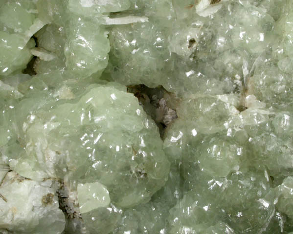 Prehnite with pseudomorphic casts after Anhydrite from Prospect Park Quarry, Prospect Park, Passaic County, New Jersey