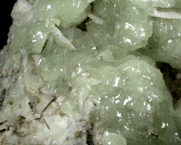 Prehnite with pseudomorphic casts after Anhydrite from Prospect Park Quarry, Prospect Park, Passaic County, New Jersey