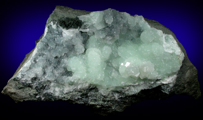 Prehnite with Calcite from O and G Industries Southbury Quarry, Southbury, New Haven County, Connecticut