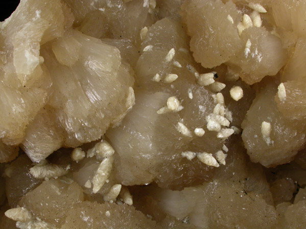 Stilbite-Ca with Calcite from Upper New Street Quarry, Paterson, Passaic County, New Jersey