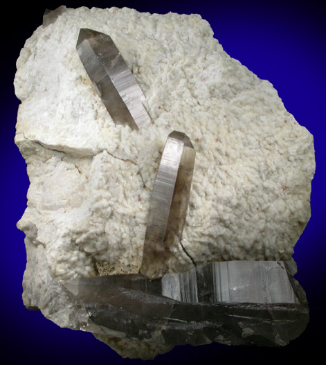 Quartz var. Smoky Quartz on Albite from Peter's Pocket, Bartlett, Carroll County, New Hampshire