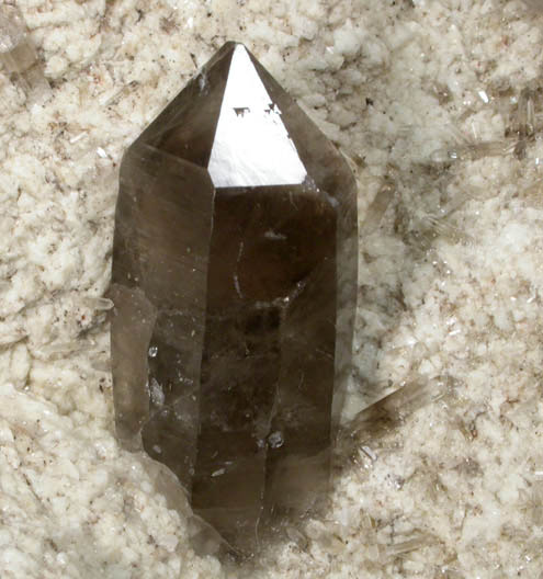 Quartz var. Smoky Quartz on Albite from Peter's Pocket, Bartlett, Carroll County, New Hampshire