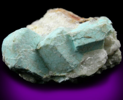 Turquoise pseudomorphs after Beryl from Apache Canyon Mines, Turquoise Mountains, San Bernardino County, California