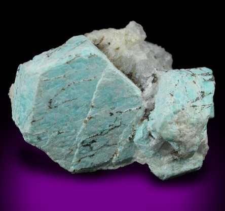 Turquoise pseudomorphs after Beryl from Apache Canyon Mines, Turquoise Mountains, San Bernardino County, California