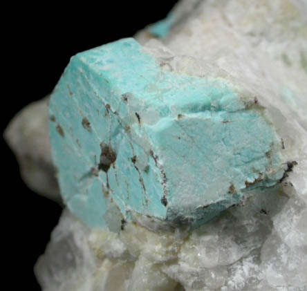 Turquoise pseudomorph after Beryl from Apache Canyon Mines, Turquoise Mountains, San Bernardino County, California