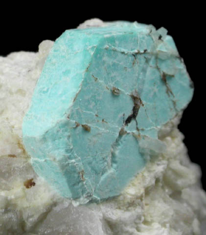 Turquoise pseudomorph after Beryl from Apache Canyon Mines, Turquoise Mountains, San Bernardino County, California