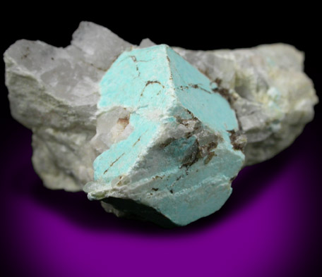 Turquoise pseudomorph after Beryl from Apache Canyon Mines, Turquoise Mountains, San Bernardino County, California