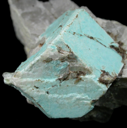 Turquoise pseudomorph after Beryl from Apache Canyon Mines, Turquoise Mountains, San Bernardino County, California