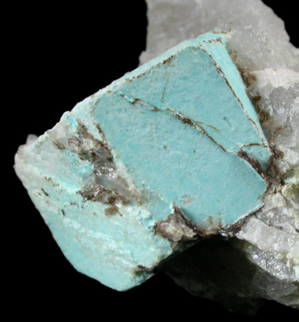 Turquoise pseudomorph after Beryl from Apache Canyon Mines, Turquoise Mountains, San Bernardino County, California