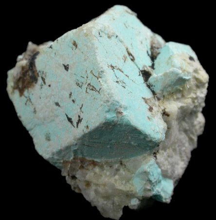 Turquoise pseudomorph after Beryl from Apache Canyon Mines, Turquoise Mountains, San Bernardino County, California