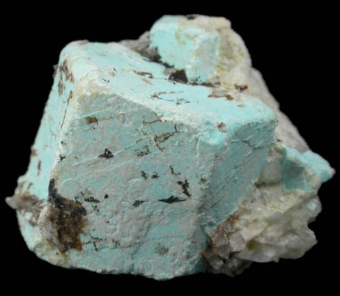 Turquoise pseudomorph after Beryl from Apache Canyon Mines, Turquoise Mountains, San Bernardino County, California