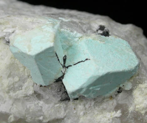 Turquoise pseudomorphs after Beryl from Apache Canyon Mines, Turquoise Mountains, San Bernardino County, California