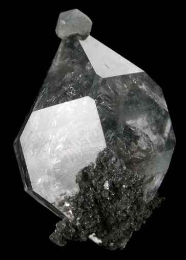 Calcite on Quartz var. Herkimer Diamond with hydrocarbon inclusions from Eastern Rock Products Quarry (Benchmark Quarry), St. Johnsville, Montgomery County, New York