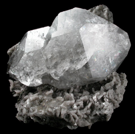 Quartz var. Herkimer Diamond on Dolomite from Eastern Rock Products Quarry (Benchmark Quarry), St. Johnsville, Montgomery County, New York