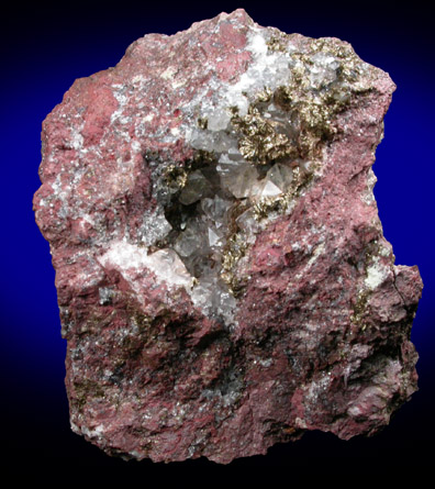 Stilpnomelane on Quartz from Sterling Mine, Antwerp, Jefferson County, New York