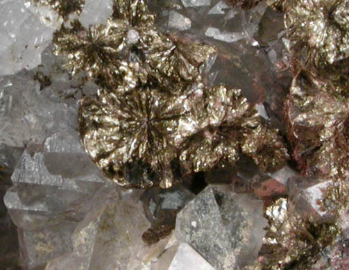 Stilpnomelane on Quartz from Sterling Mine, Antwerp, Jefferson County, New York