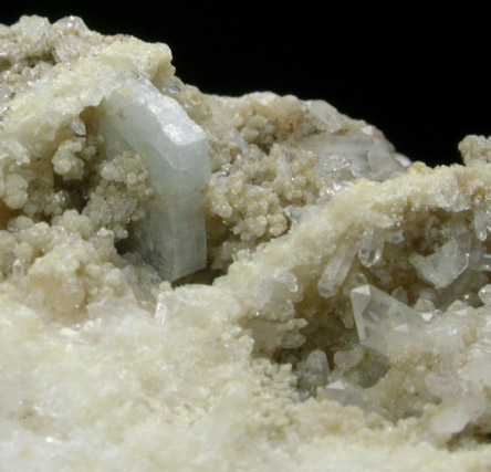 Fluorapatite, Quartz, Cookeite on Albite from Harvard Quarry, Noyes Mountain, Greenwood, Oxford County, Maine