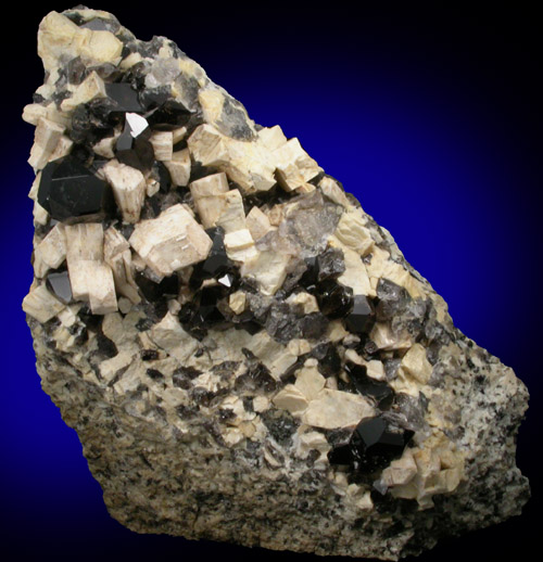 Quartz var. Smoky Quartz on Microcline from Oliver Diggings, Moat Mountain, Hale's Location, Carroll County, New Hampshire
