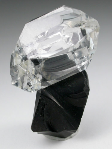 Quartz var. Herkimer Diamond on hydrocarbon from Hickory Hill Diamond Mine, Fonda, Montgomery County, New York