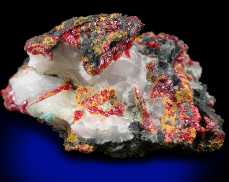 Realgar, Orpiment, Calcite from Getchell Mine, Humboldt County, Nevada
