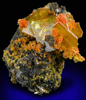 Mimetite on Wulfenite from Sierra de Los Lamentos, Chihuahua, Mexico