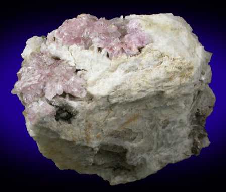 Quartz var. Rose Quartz Crystals on Albite from Rose Quartz Locality, Plumbago Mountain, Oxford County, Maine