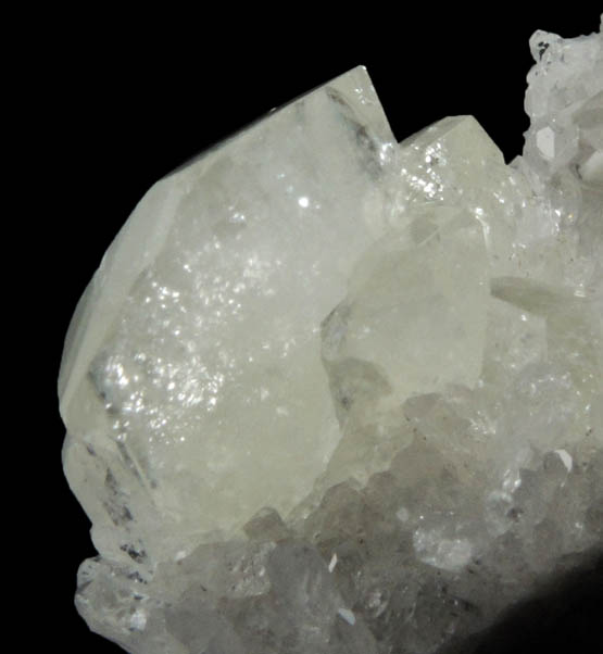 Datolite on Quartz from Prospect Park Quarry, Prospect Park, Passaic County, New Jersey