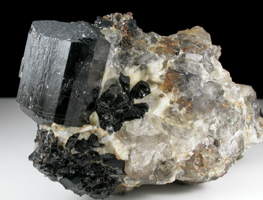 Schorl Tourmaline in Quartz from Harvard Quarry, Noyes Mountain, Greenwood, Oxford County, Maine