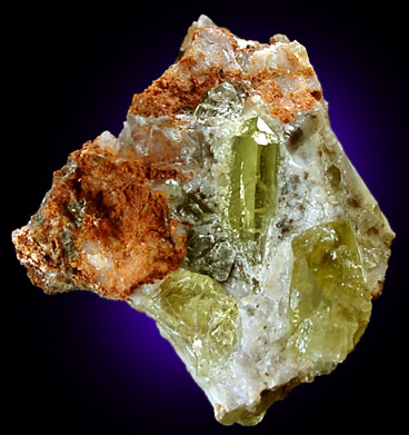 Fluorapatite in matrix from Iron Mountain, Durango, Mexico