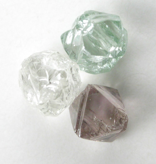 Diamond (set of three colored diamonds totaling 0.94 carats) from Australia, South Africa, Russia