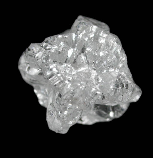 Diamond (1.11 carat skeletal colorless cubic crystal) from Gauteng Province, South Africa