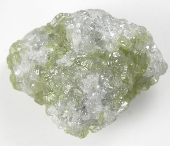 Diamond (12.88 carat bi-colored complex crystal cluster) from Mbuji-Mayi (Miba), 300 km east of Tshikapa, Democratic Republic of the Congo
