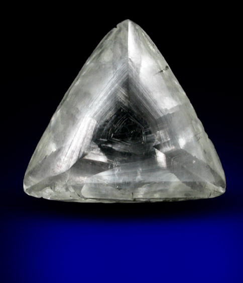 Diamond (2.18 carat pale-gray macle, twinned crystal) from Finsch Mine, Free State (formerly Orange Free State), South Africa