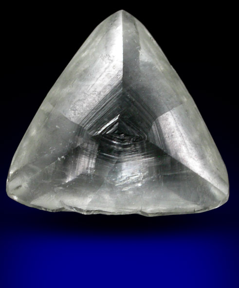 Diamond (1.96 carat pale-gray macle, twinned crystal) from Finsch Mine, Free State (formerly Orange Free State), South Africa