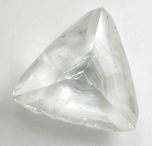 Diamond (1.96 carat pale-gray macle, twinned crystal) from Finsch Mine, Free State (formerly Orange Free State), South Africa