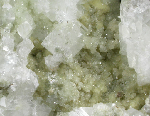 Calcite on Datolite from Millington Quarry, Bernards Township, Somerset County, New Jersey