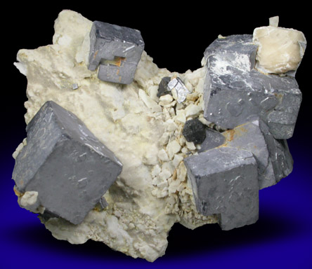 Galena, Calcite and Sphalerite on chert from Tri-State Lead-Zinc Mining District, near Joplin, Jasper County, Missouri