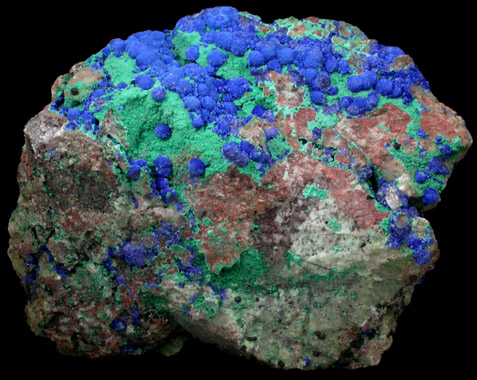 Azurite and Malachite from Metcalf Mine, Morenci, Clifton District, Greenlee County, Arizona