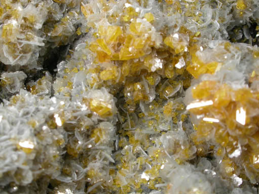 Wulfenite and Barite from Maoniuping Mine, Liangshan Autonomous Prefecture, Sichuan Province, China