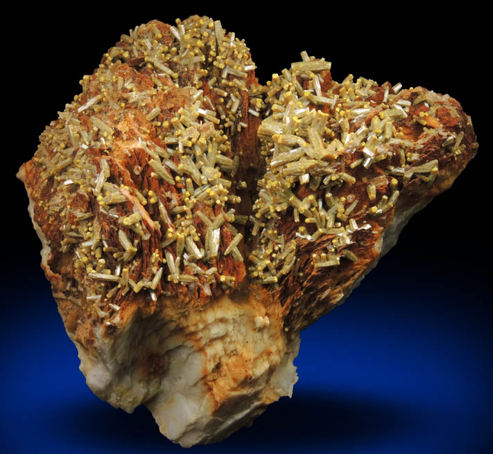 Pyromorphite on Barite from Mine des Farges, Ussel, Corrze, France