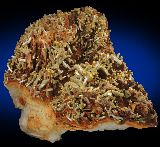 Pyromorphite on Barite from Mine des Farges, Ussel, Corrze, France