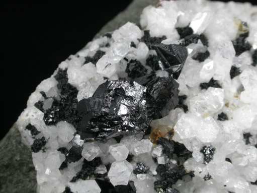 Babingtonite and Quartz from Hampden Quarry, Westfield, Hampden County, Massachusetts