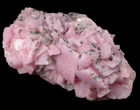 Rhodochrosite with Pyrite from Lexington Mine, Butte Mining District, Summit Valley, Silver Bow County, Montana